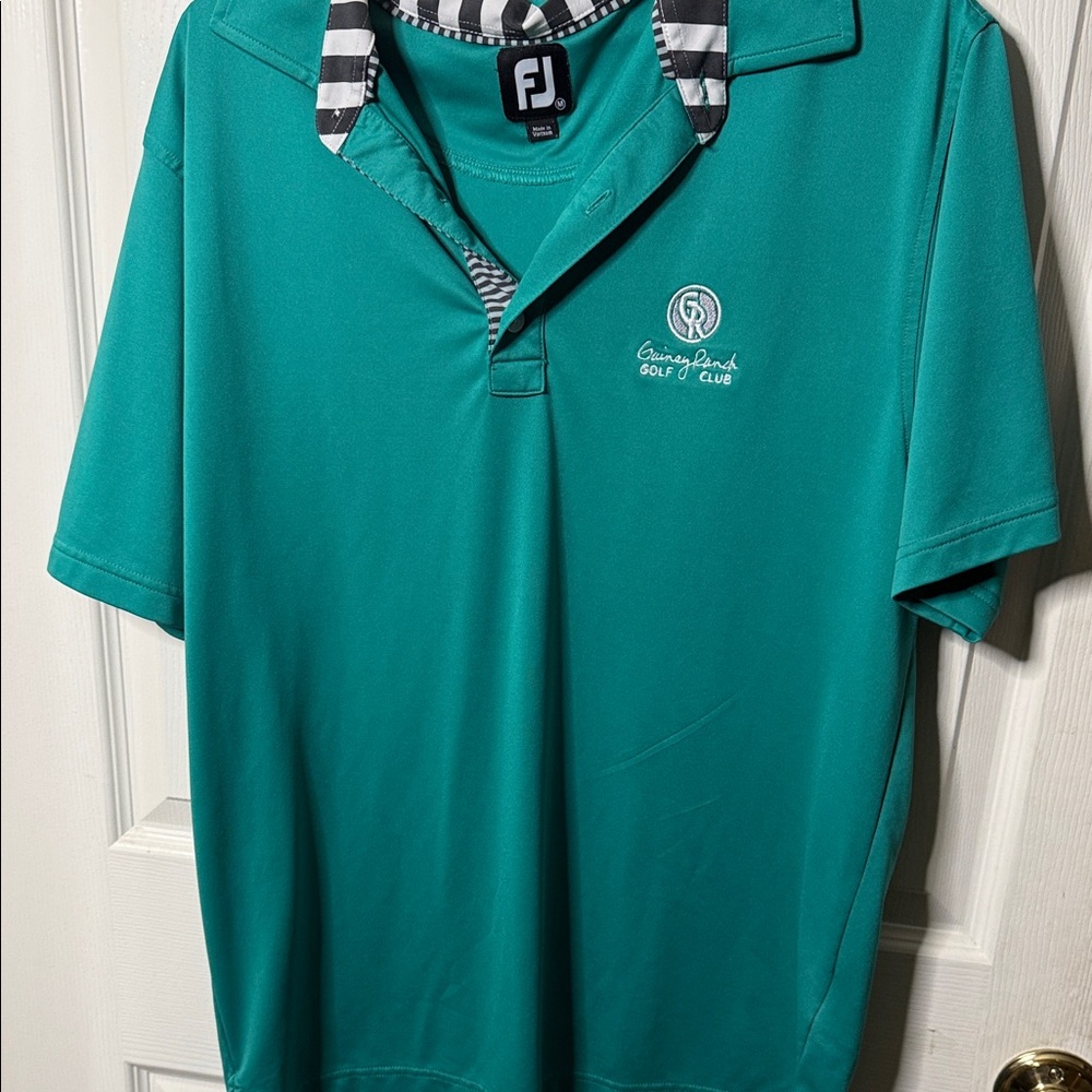 FootJoy Teal Polo with Checkered Collar